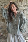 Sabo Boucle Flower Blouse Khaki